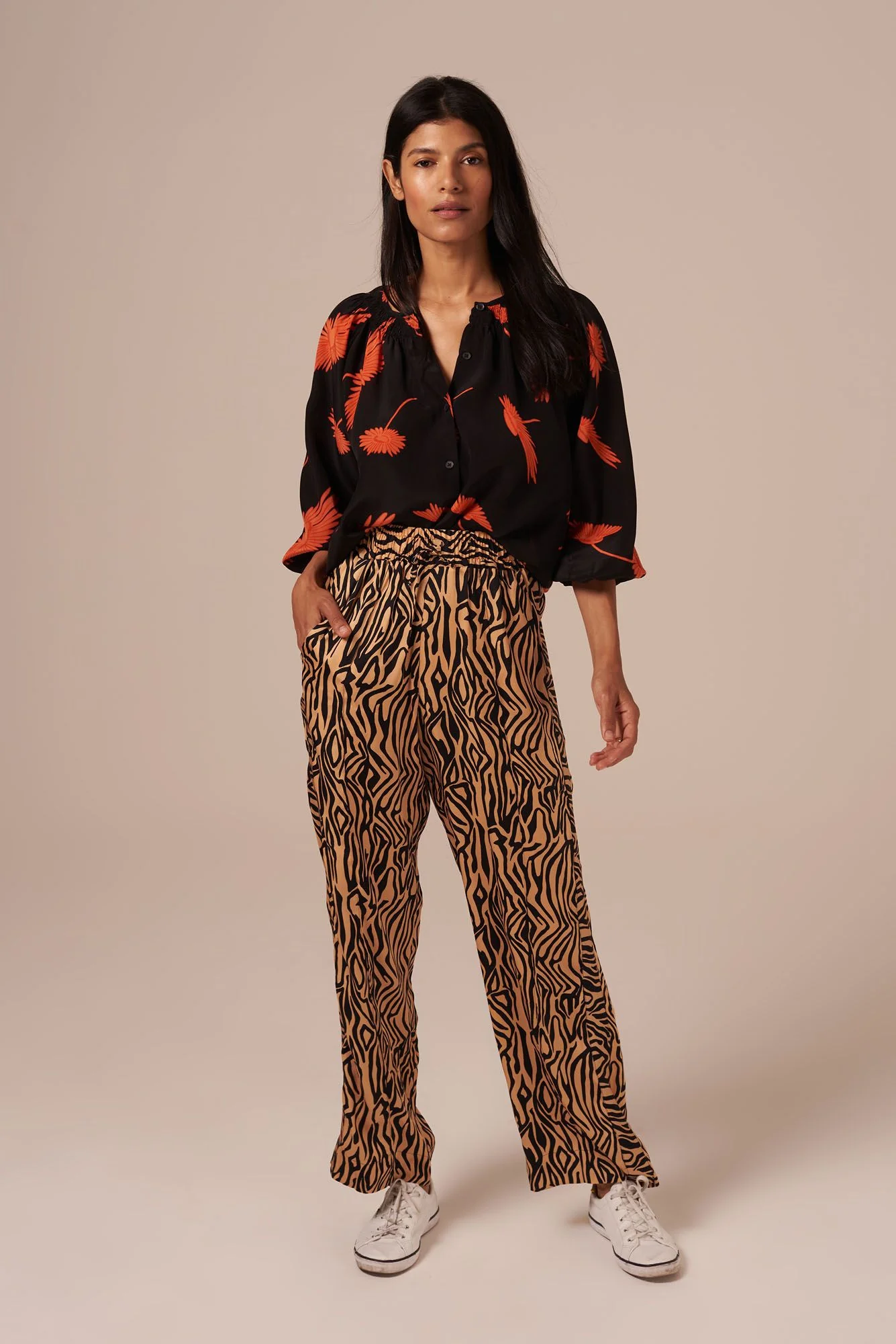 The Classic Blouse | Coral & Cassis - Pasdaily