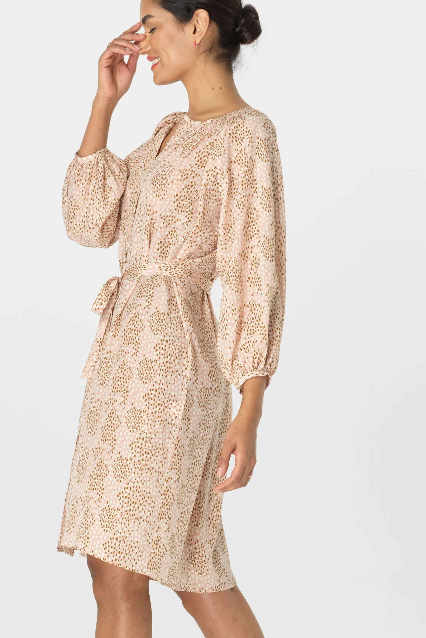 Classic Dress | Blush Spots - Pasdaily