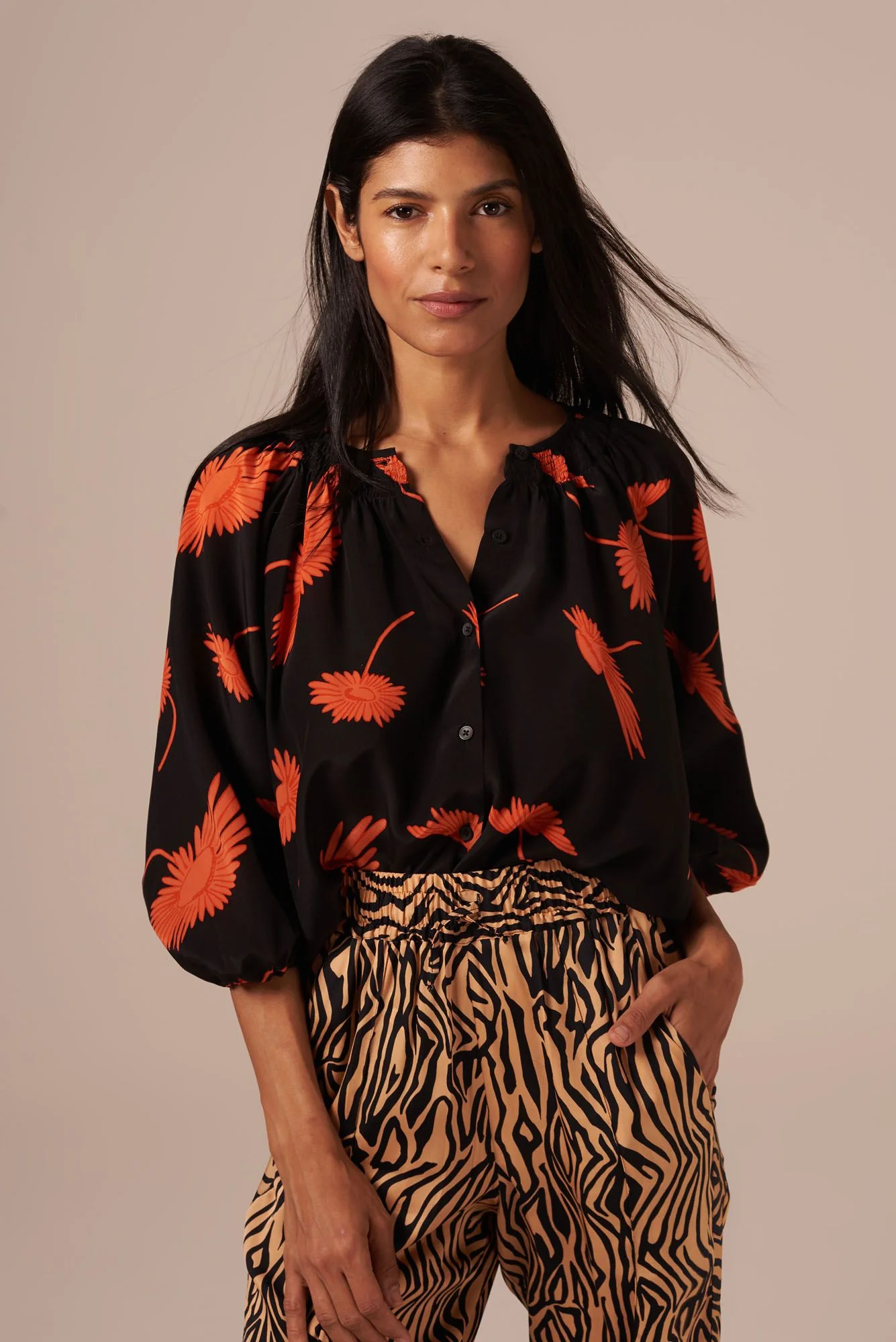 The Classic Blouse | Coral & Cassis - Pasdaily