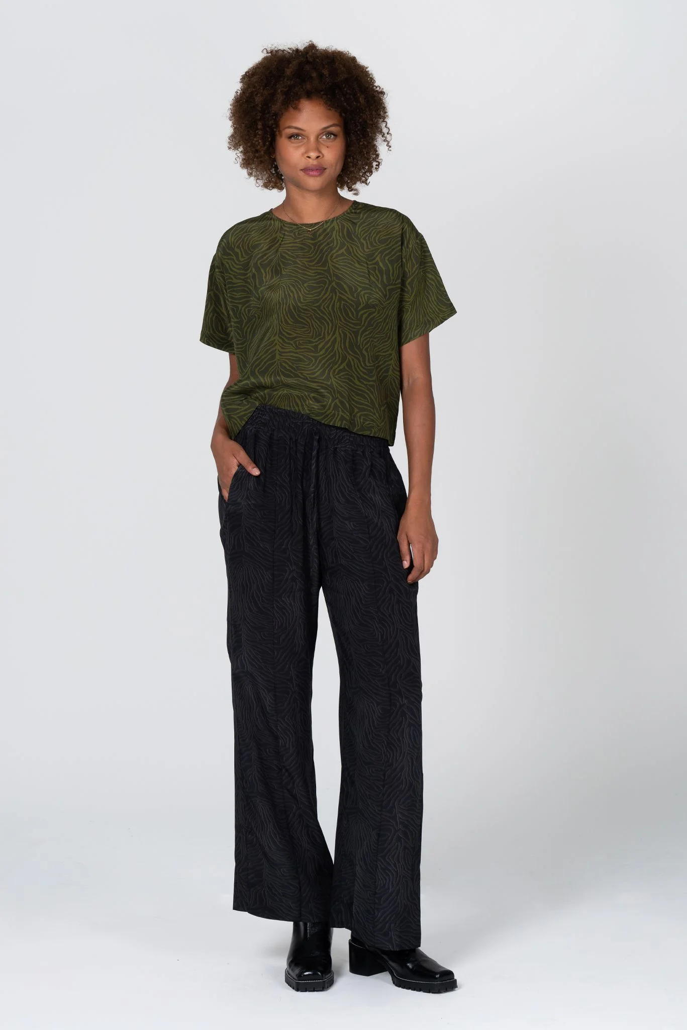 Eden Silk Tee | Forest Tiger - Pasdaily