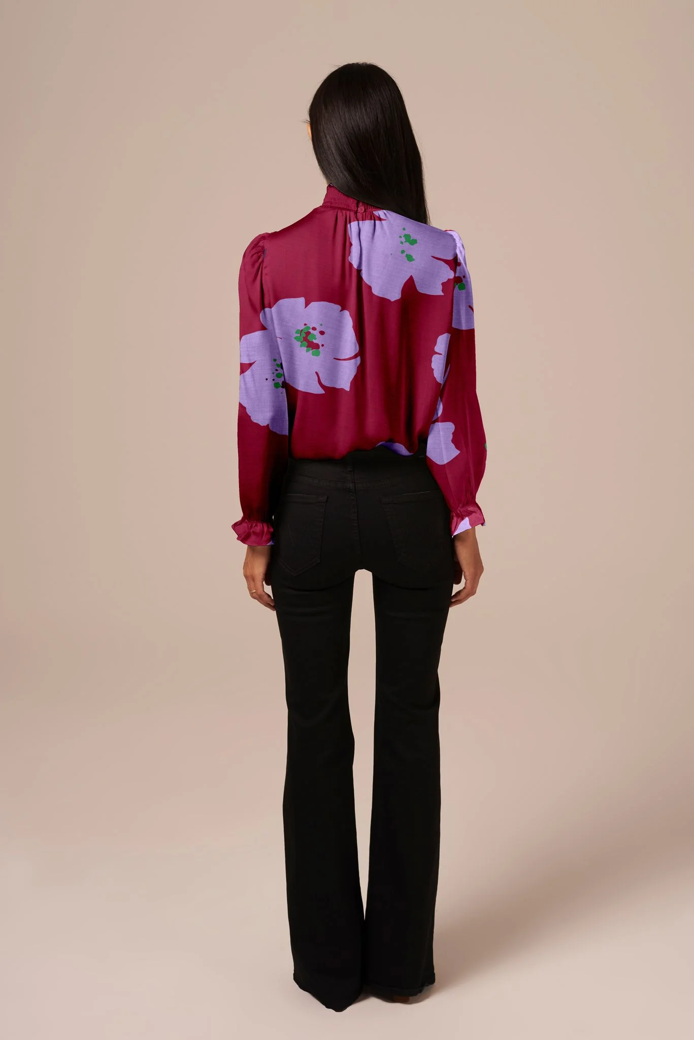 The Stella Top | Purple Poppies - Pasdaily