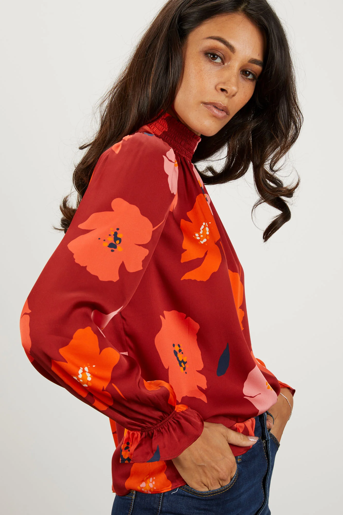 Stella Top | Crimson Poppies - Pasdaily