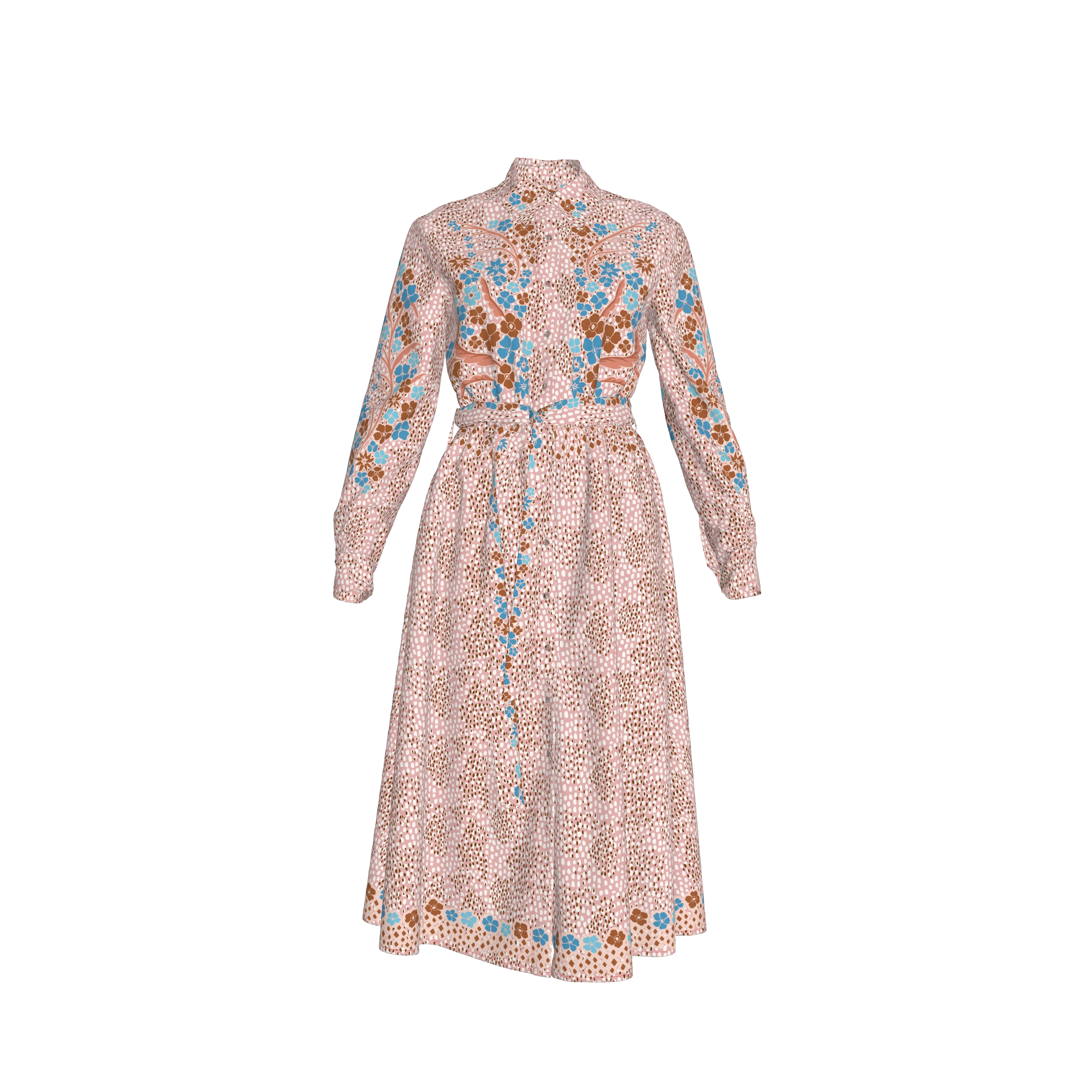 Emerson Dress in Silk | Blush Baroque Floral - Pasdaily