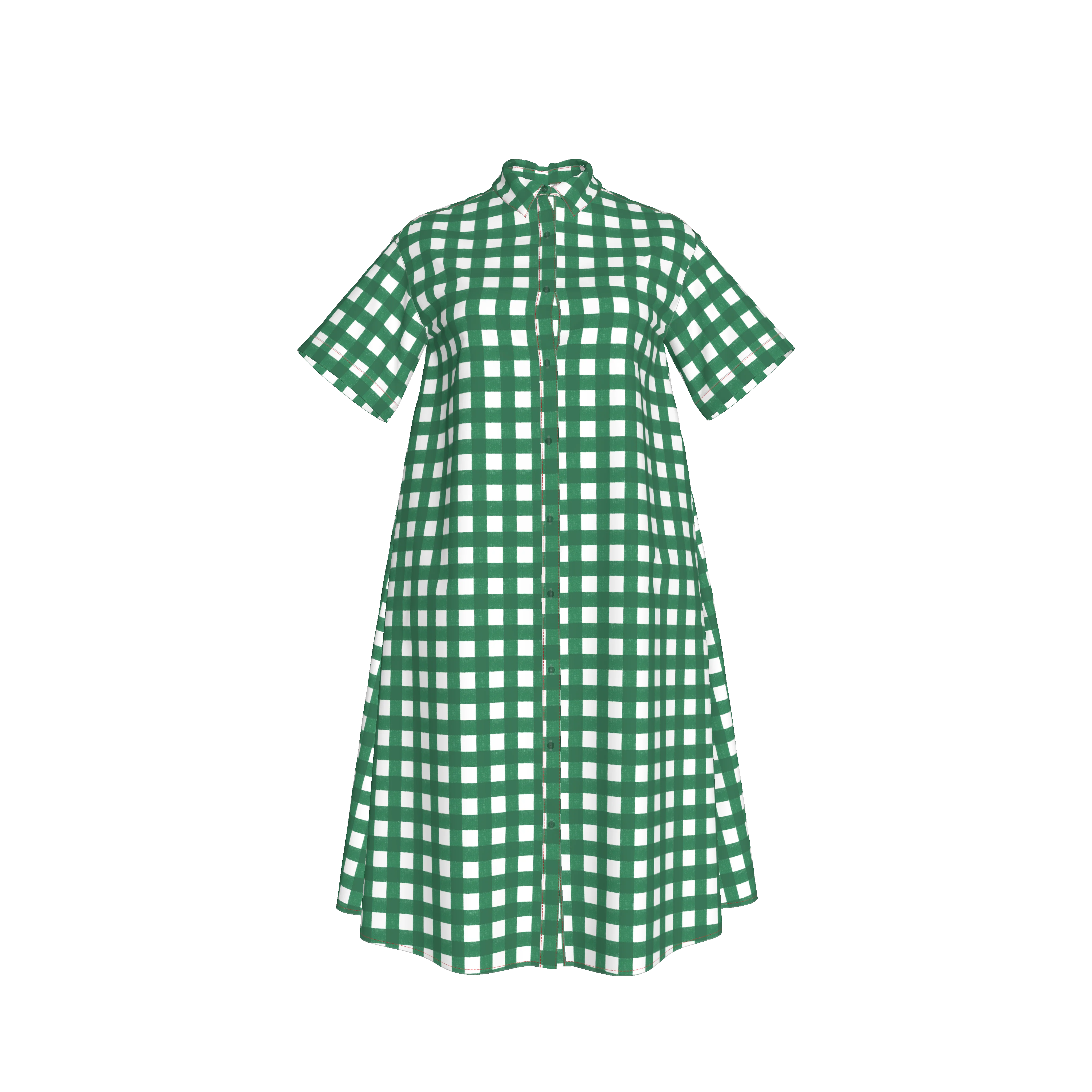 Sarah Shirtdress | Emerald Gingham - Pasdaily