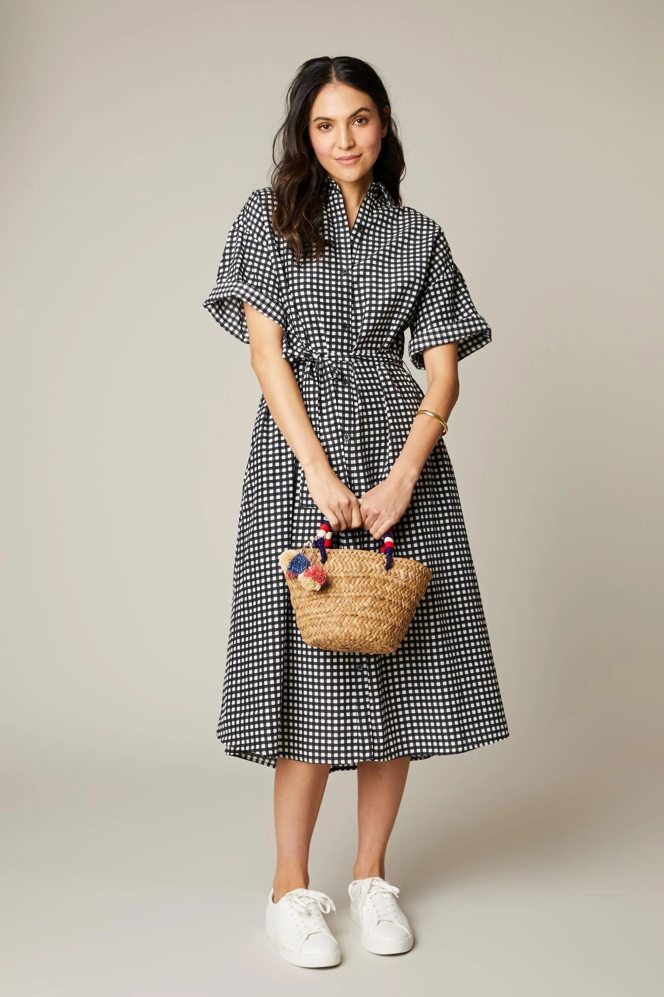 Sarah Shirtdress | Black Gingham - Pasdaily