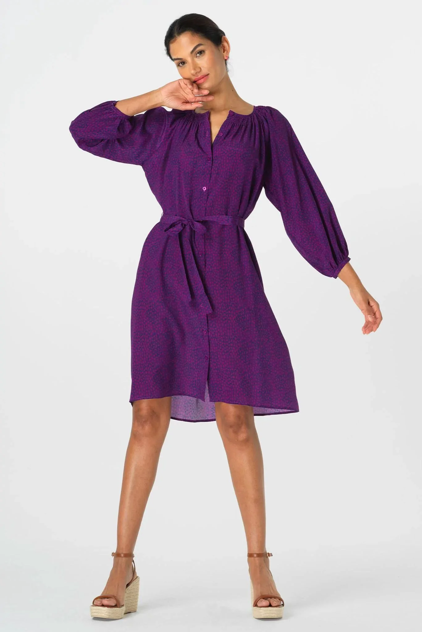 Classic Dress | Merlot Spots - Pasdaily