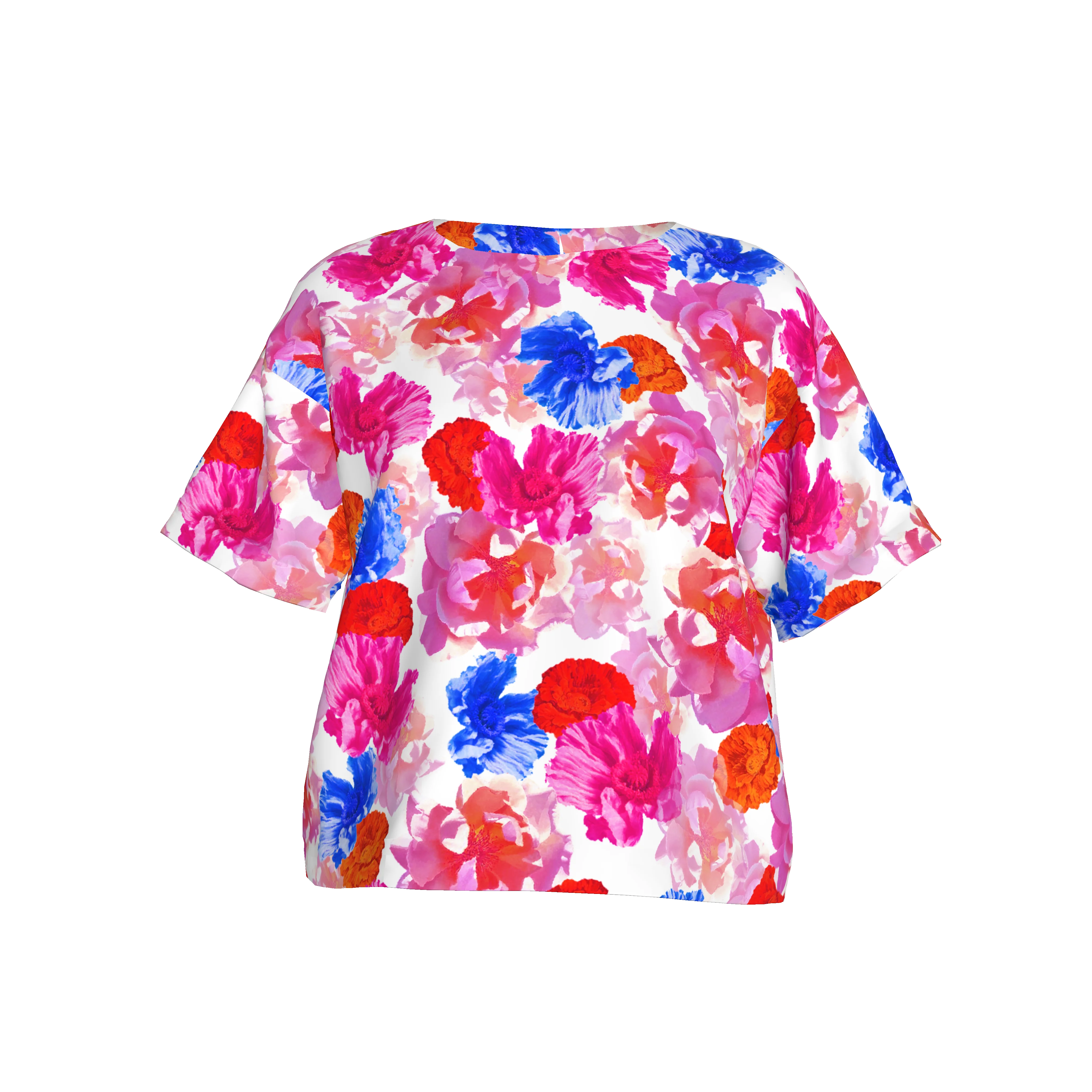 Eden Silk Tee| Ella's Pink Bouquet - Pasdaily