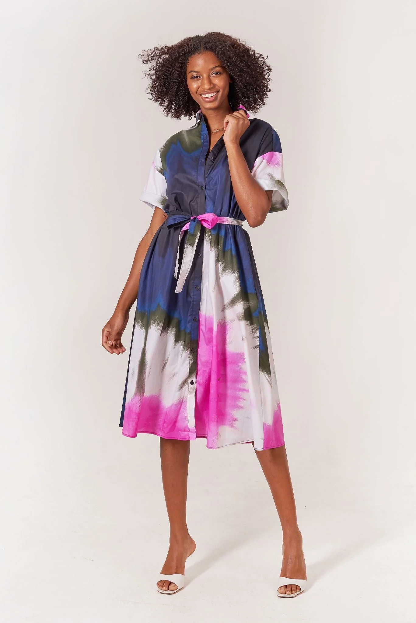 Sarah Shirtdress | Ink Tie Dye - Pasdaily