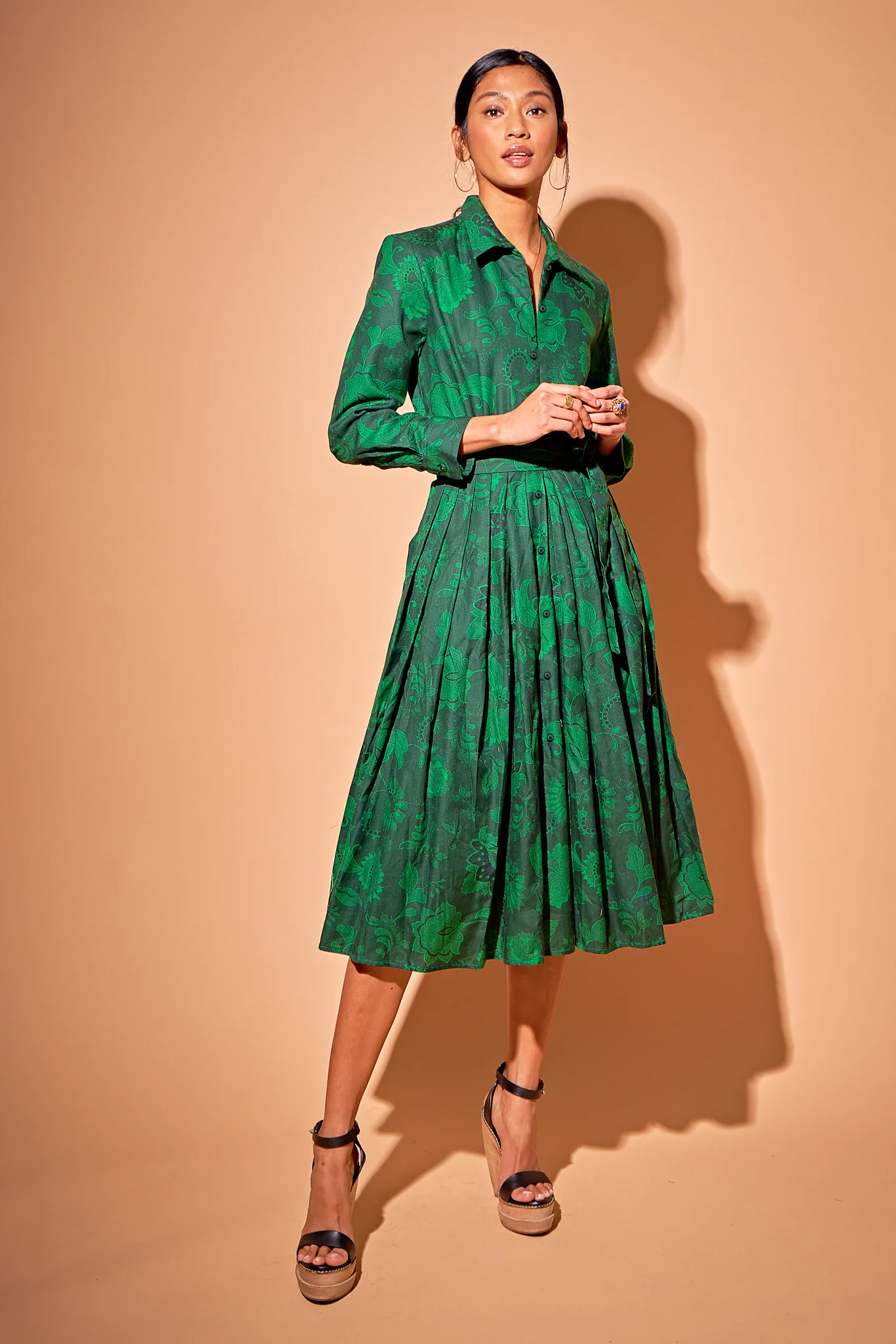 Emerson Dress in Cotton | Emerald Legacy Lace - Pasdaily