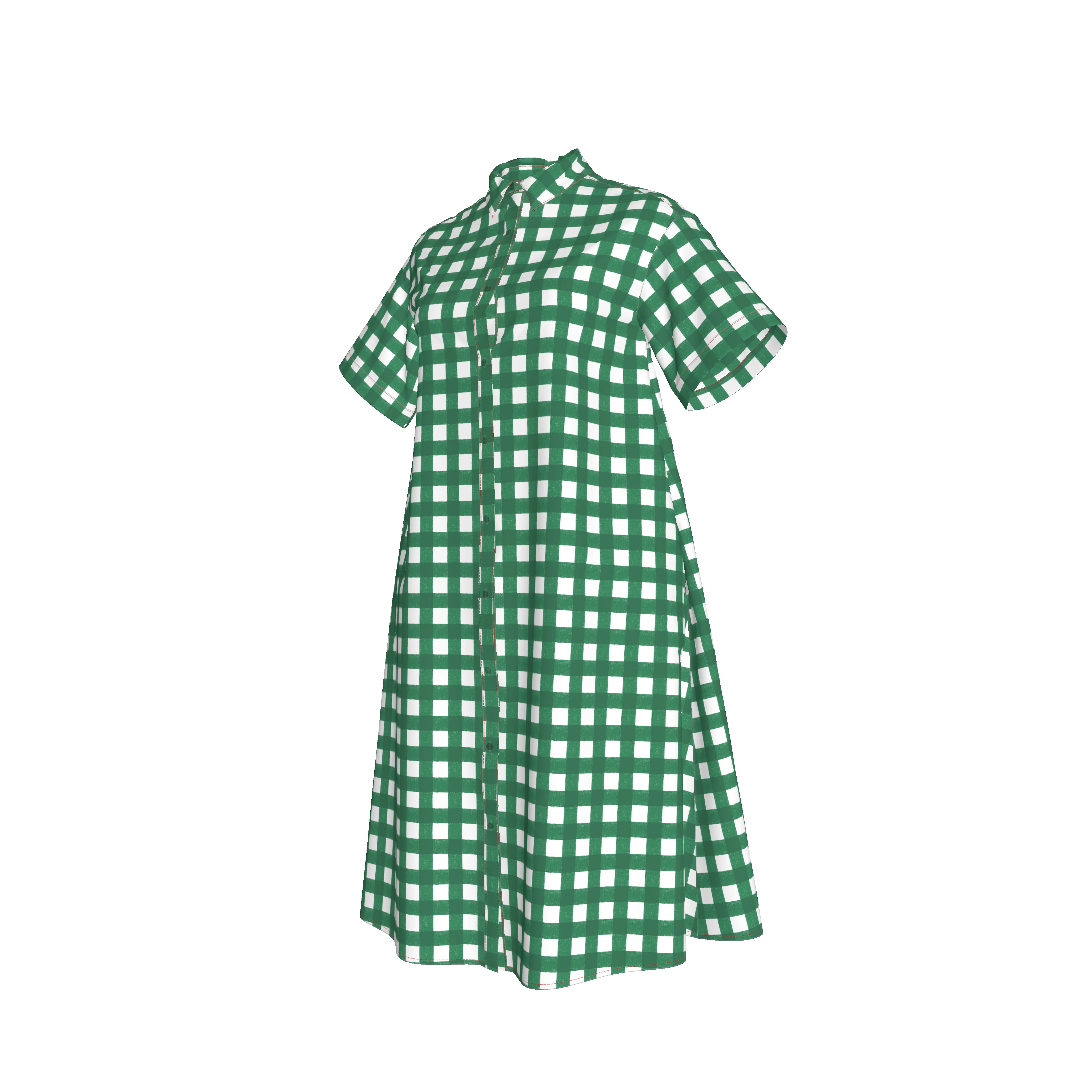 Sarah Shirtdress | Emerald Gingham - Pasdaily