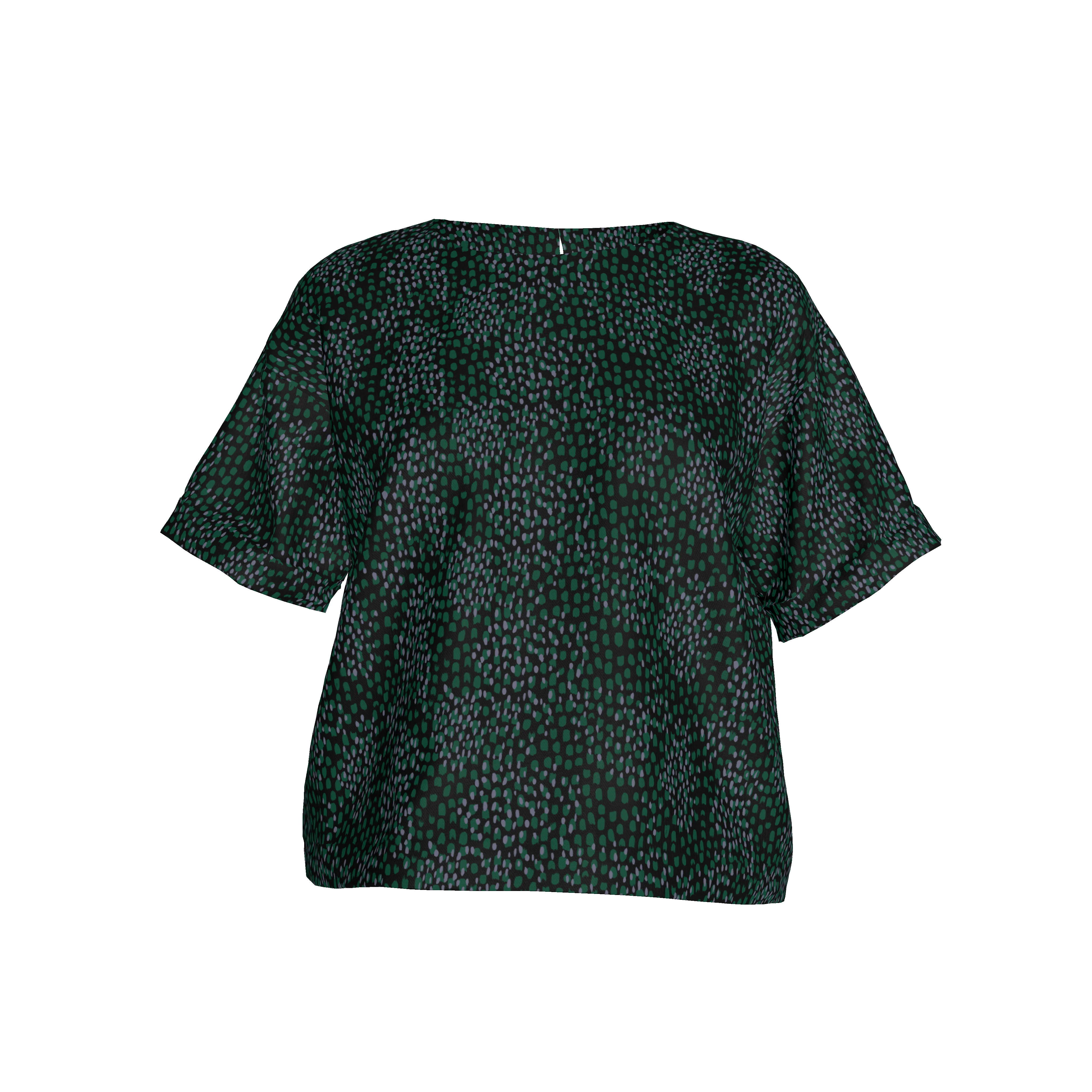 Eden Tee in Lightweight Cotton|  Emerald Spots - Pasdaily